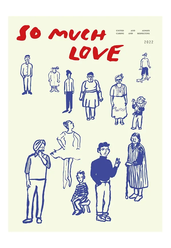 Blå Paper Collective-poster i riktigt snygg modell.