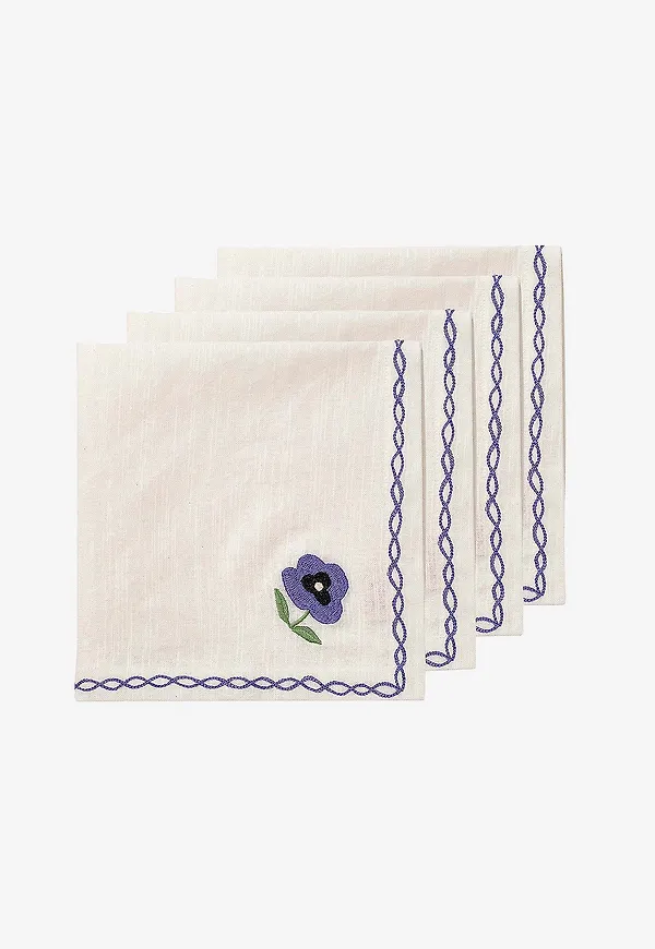 Blå PICK A POPPY-servett i riktigt snygg modell.