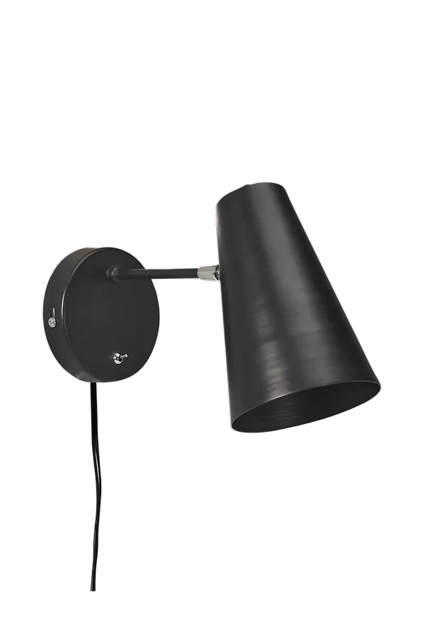 Svart PR Home-vägglampa i söt modell.