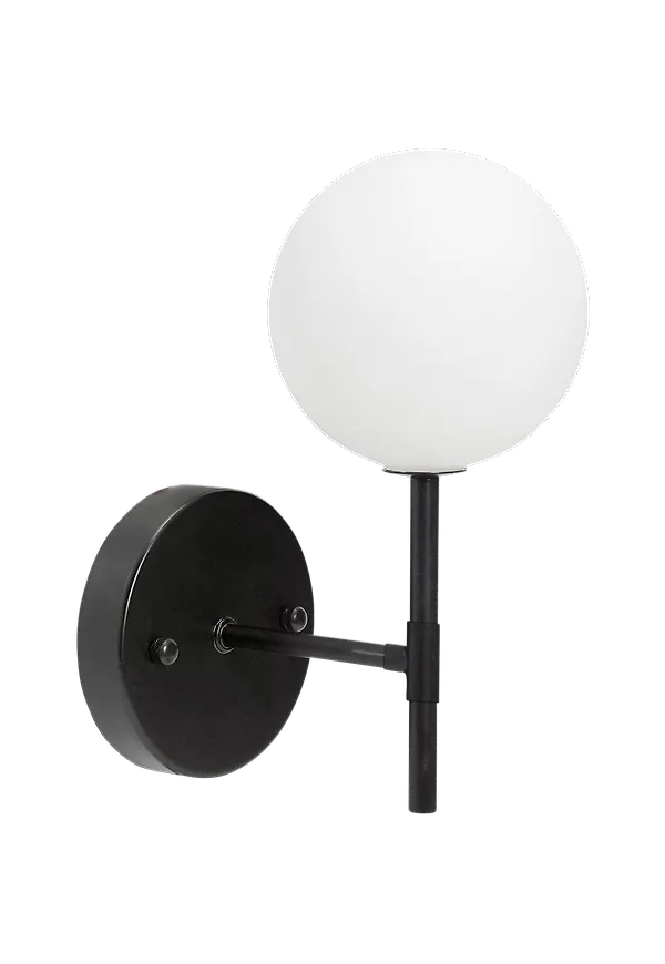 Svart PR Home-vägglampa i söt modell.