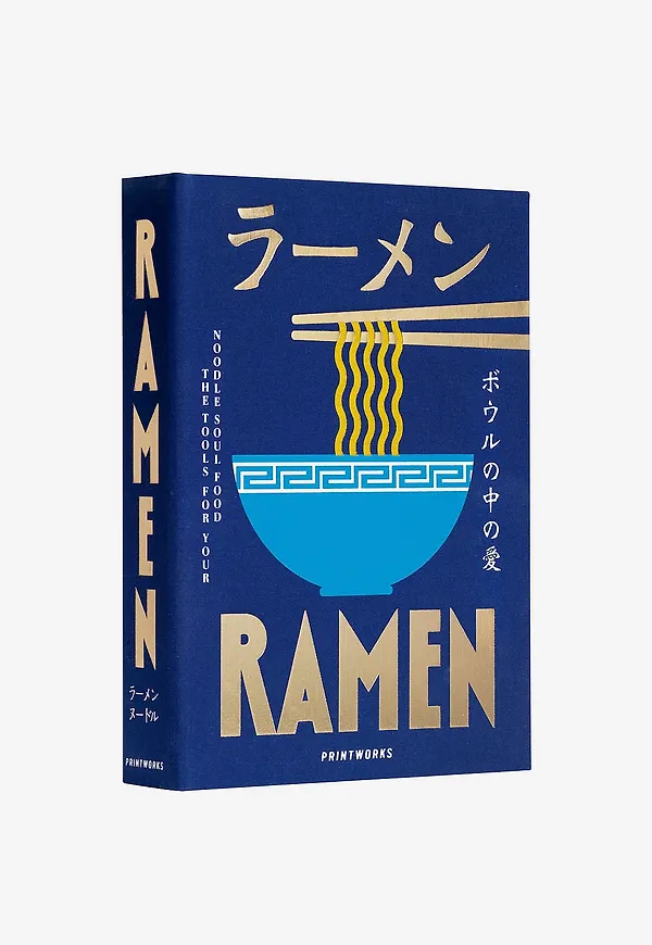 Blå PRINTWORKS-låda i vacker modell.