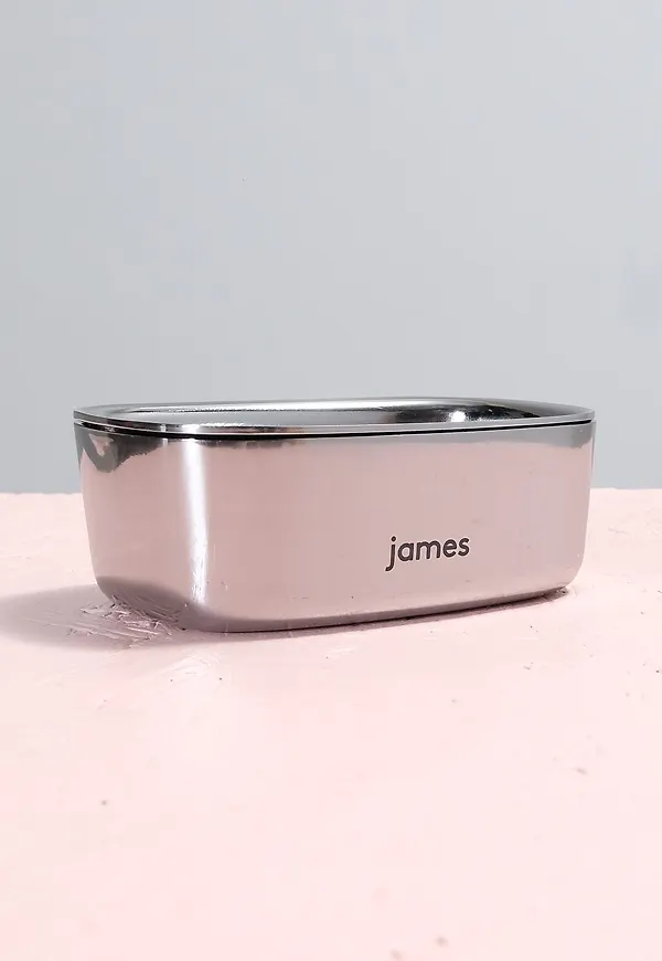 Silver James-låda i moderiktig modell.