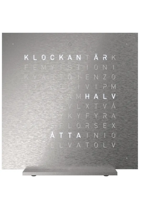Skön väggklocka i silver från Qlocktwo.