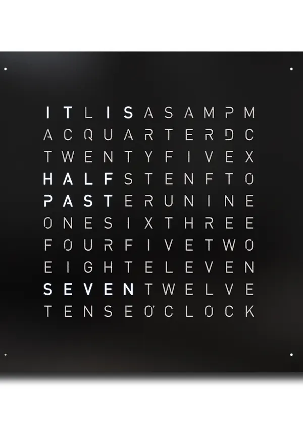 Moderiktig väggklocka 2026 från Qlocktwo.
