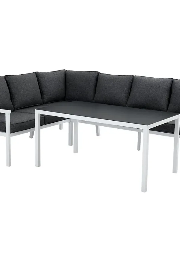 Superfin brafab karmstol i vit färg gjord i aluminium.