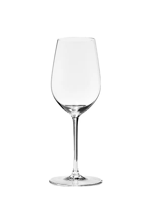 Röd Riedel-vinglas i otroligt snygg modell.