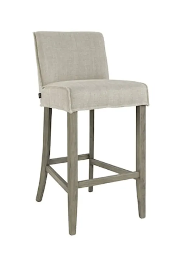 Supersnygg artwood stol i beige färg gjord i linne.