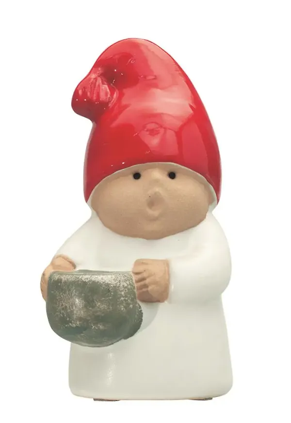 Röd Rörstrand-tomte i otroligt fin modell.