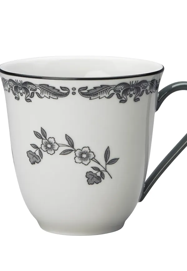 Svart Rörstrand-mugg i otroligt snygg modell.