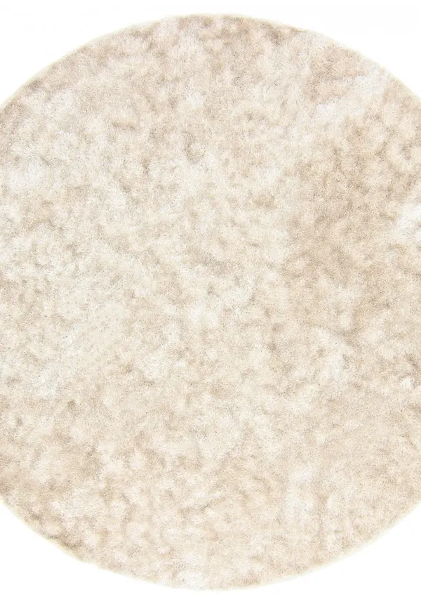 Beige Runda mattor-ryamatta i modern modell.