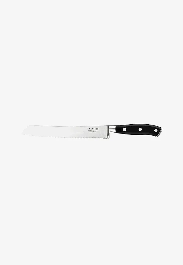 Svart Sabatier Trompette-brödkniv i vacker modell.