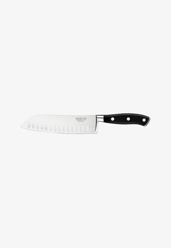 Svart Sabatier Trompette-kniv i riktigt snygg modell.
