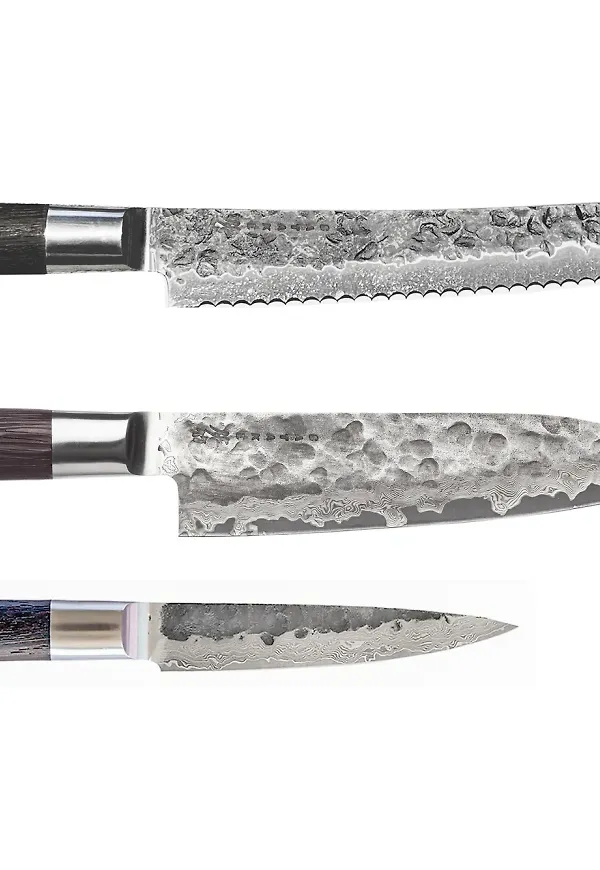 Vacker knivset i brunt från Satake.