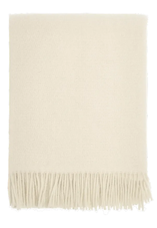 Elegant ullpläd i vitt från Scandi Living.