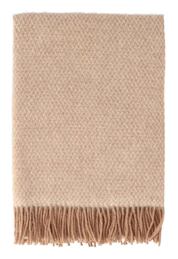 Beige Scandi Living-ullpläd i stilren modell.