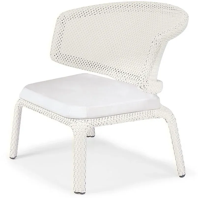 Riktigt trendig vit fåtölj i aluminium från Dedon.