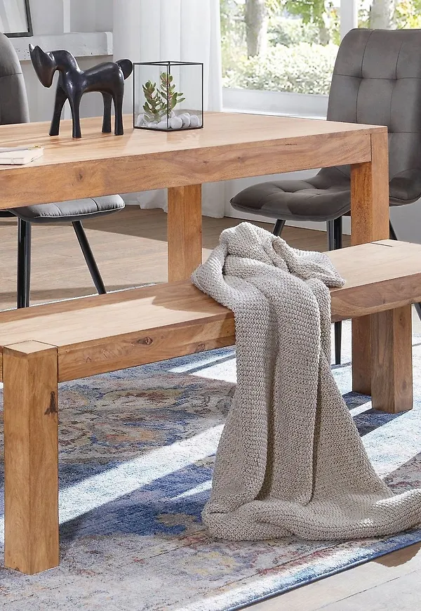 Brun Wohnling-sittbänk i riktigt snygg modell.