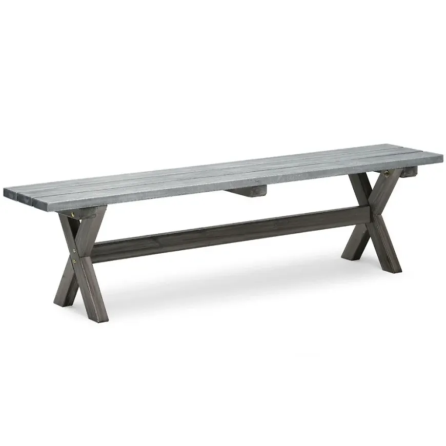 Grå Hillerstorp-bänk i riktigt snygg modell.