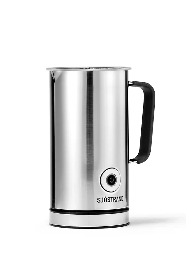 Skön mjölkskummare i silver från Sjöstrand Coffee.