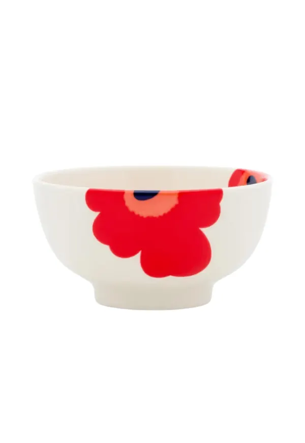 Vit Marimekko-skål i riktigt snygg modell.