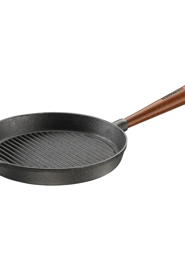 Svart Skeppshult Gjutjärn-grillpanna i klassisk modell.