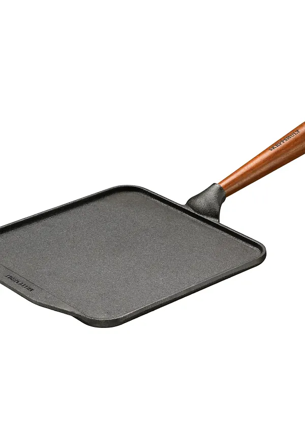 Svart Skeppshult Gjutjärn-pannkakspanna i otroligt snygg modell.