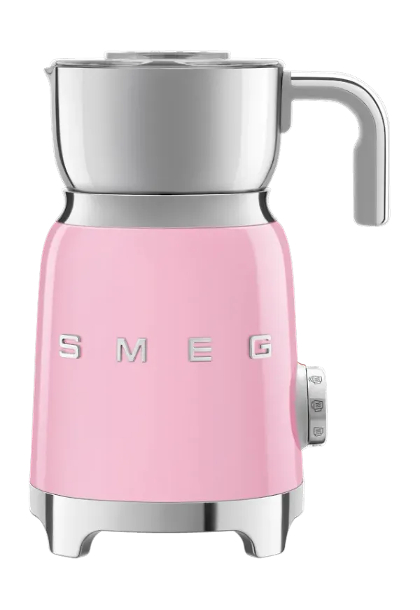 Rosa Smeg-mjölkskummare i fantastiskt fin modell.