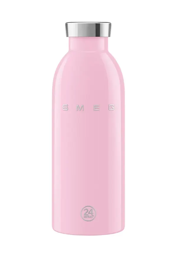 Modern vattenflaska i rosa från Smeg.