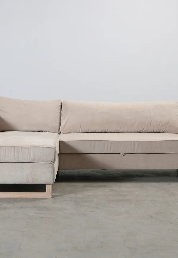 Beige Sofacompany-bäddsoffa i modern modell.