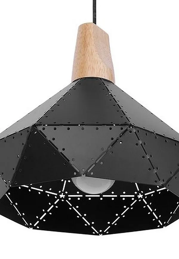 Söt lampa i svart färg gjord i ek.
