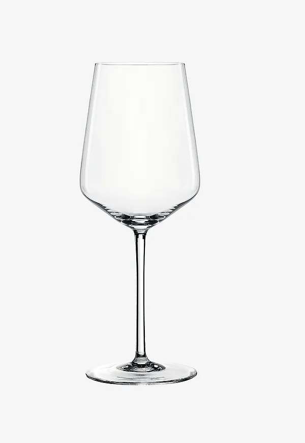 Vit Spiegelau-rödvinsglas i ikonisk modell.
