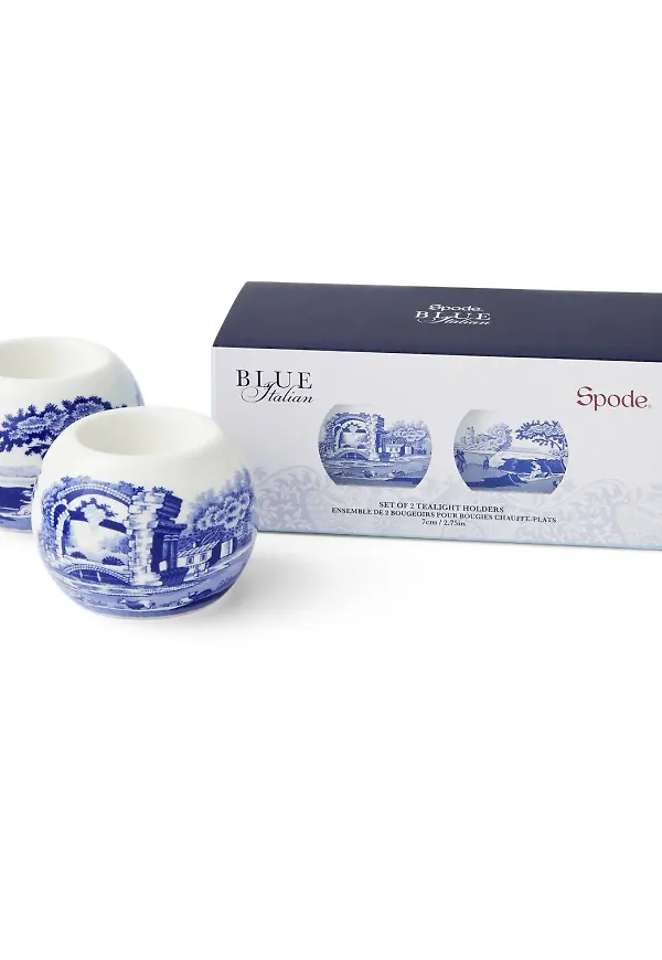 Blå Spode-värmeljushållare i komfortabel modell.