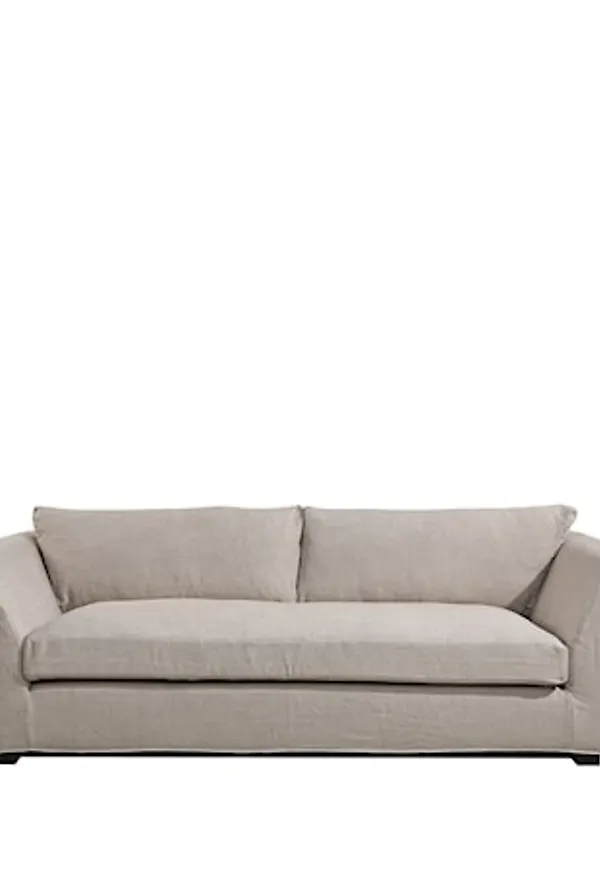 Snygg beige soffa i linne från Artwood.