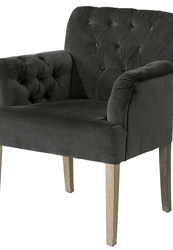 Söt matstol i grå färg gjord i ek.