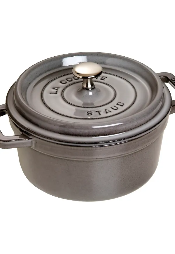 Grå Staub-gryta i riktigt snygg modell.
