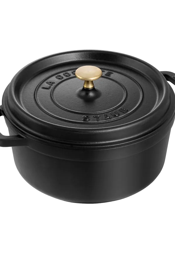 Svart Staub-gryta i jättefin modell.