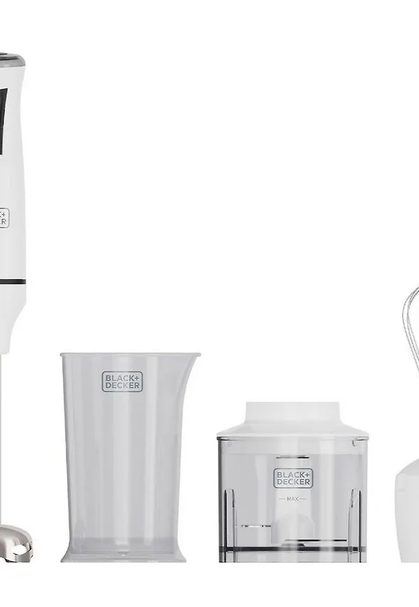 Vit Black+Decker-stavmixer i komfortabel modell.