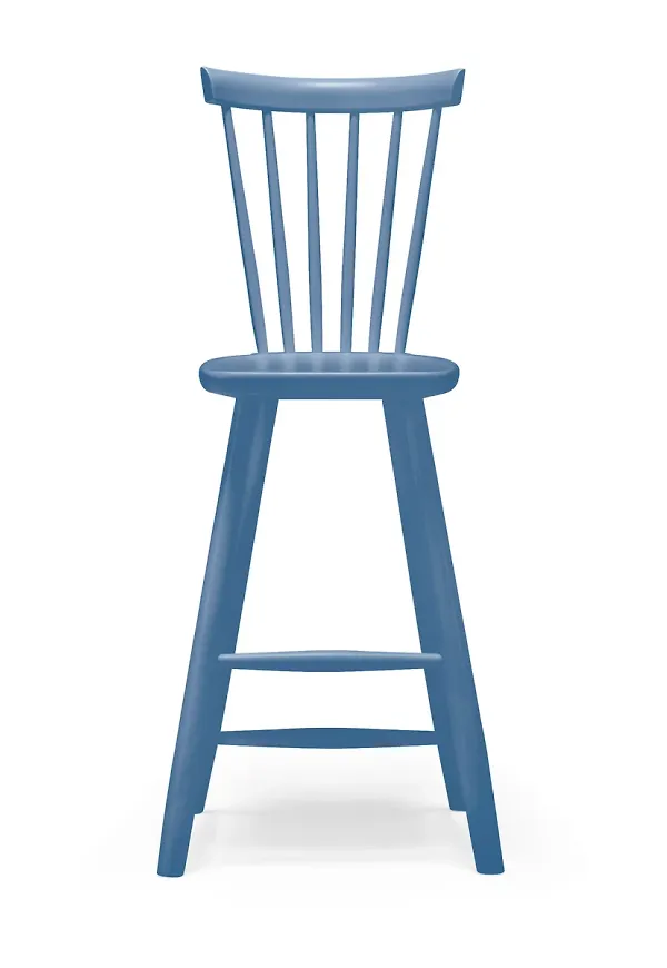 Komfortabel blå stol i björk från Stolab.