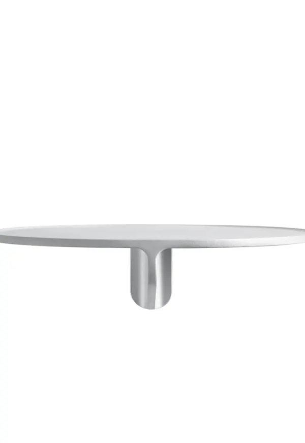 Härlig hylla i grå färg gjord i aluminium.