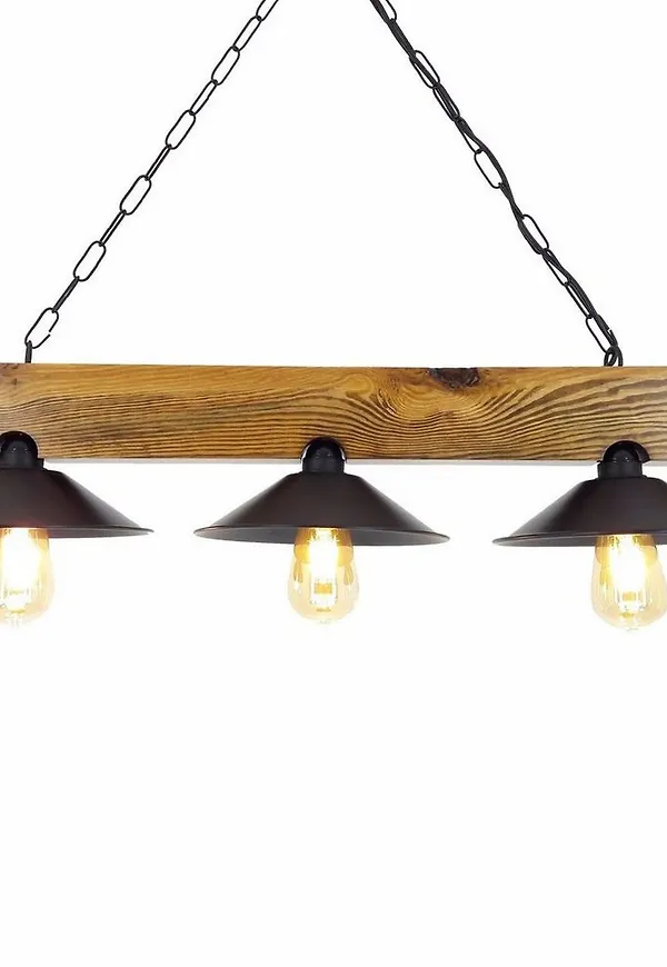 Moderiktig lampa i svart färg gjord i valnöt.