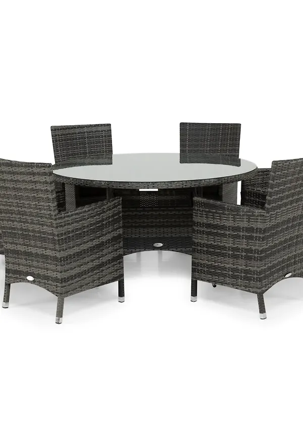 Superfin matgrupp i grå färg gjord i aluminium.