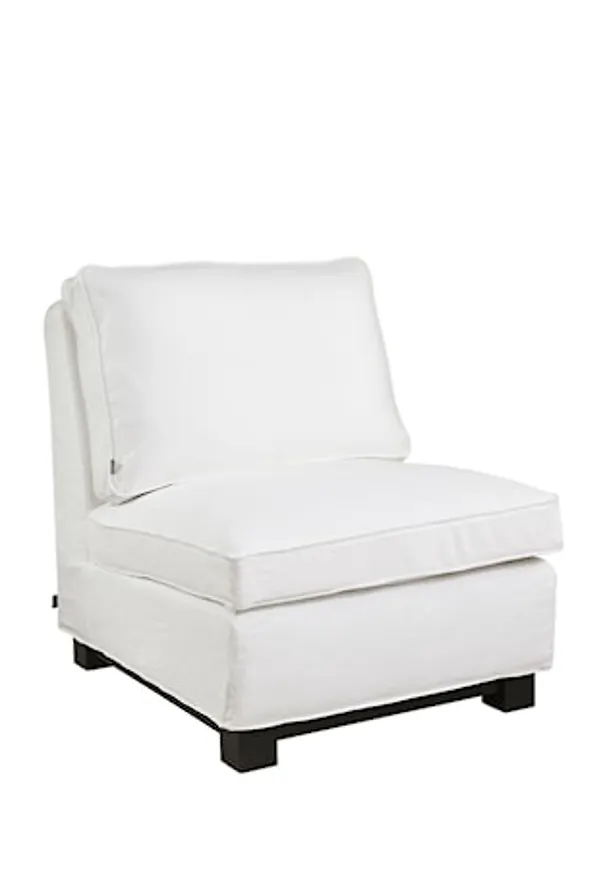 Komfortabel artwood fåtölj i vit färg gjord i bomull.