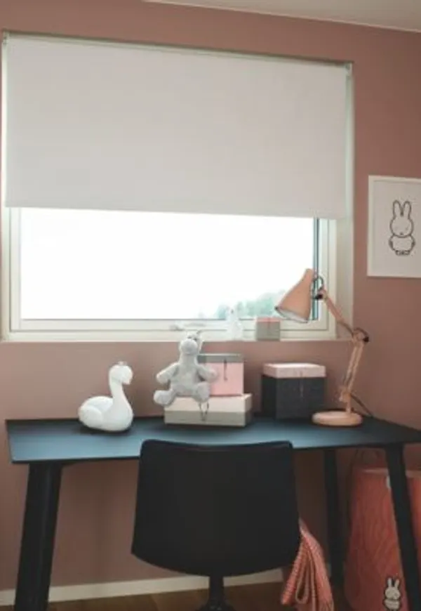 Stilriktig rullgardin i vitt från Dekosol.