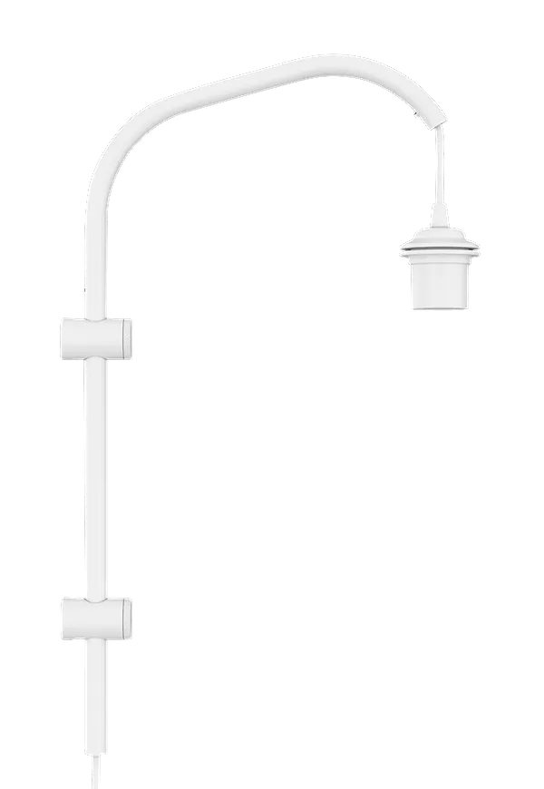 Snygg umage lampa i vit färg gjord i aluminium.