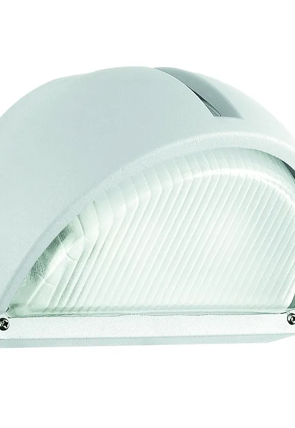 Moderiktig glödlampa i vit färg gjord i aluminium.