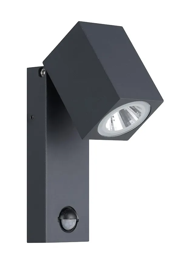 Trendig utomhuslampa i grå färg gjord i aluminium.