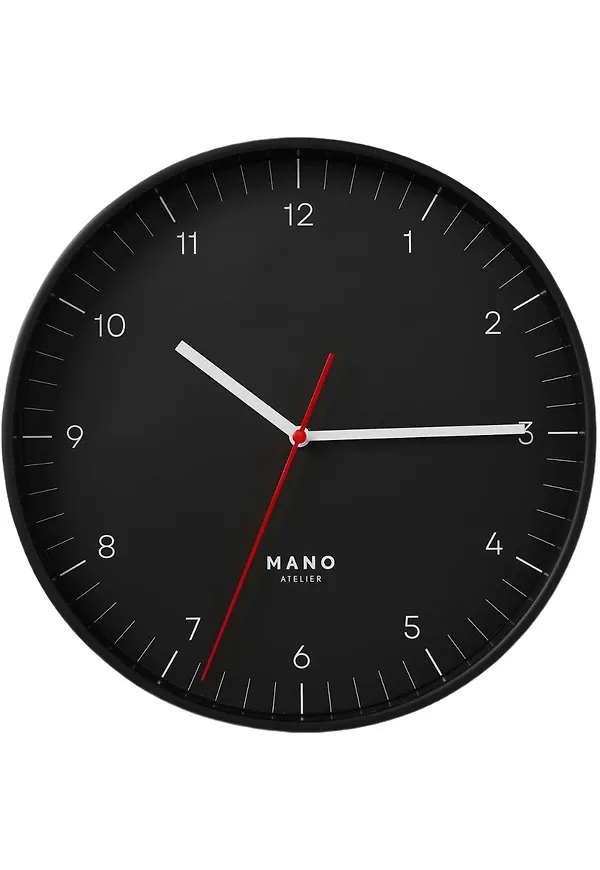 Riktigt fin väggklocka i svart från Mano Atelier.
