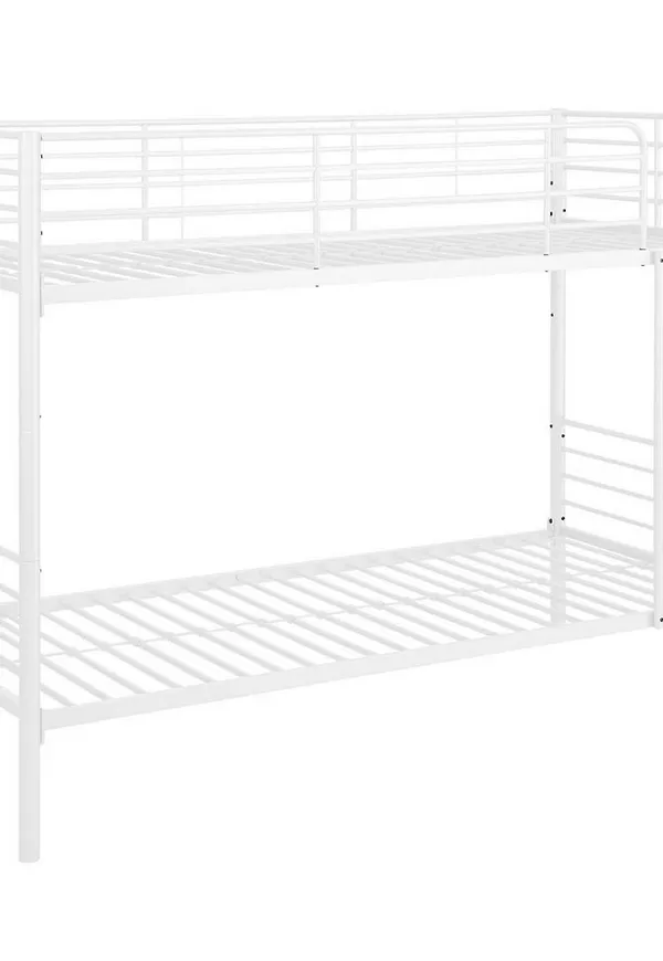 Jättefin enkelsäng i vitt från Loft24.