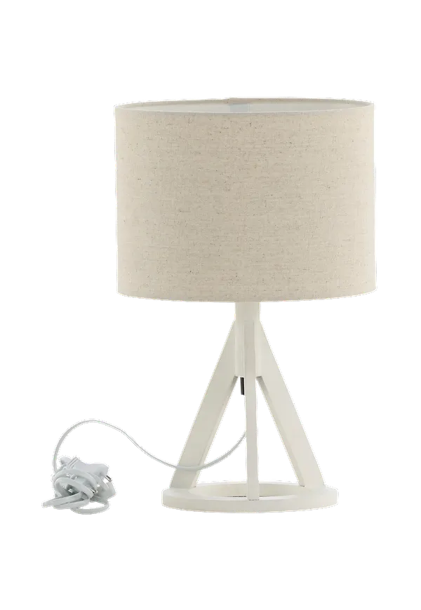 Riktigt snygg linnelampa i vitt från Venture Home.