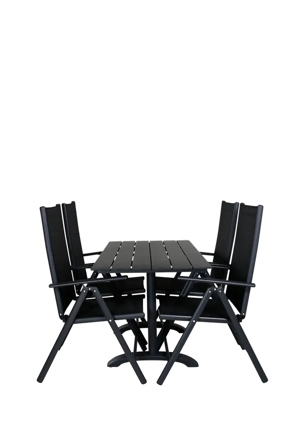 Exklusiv venture home utemöbel i svart färg gjord i aluminium.